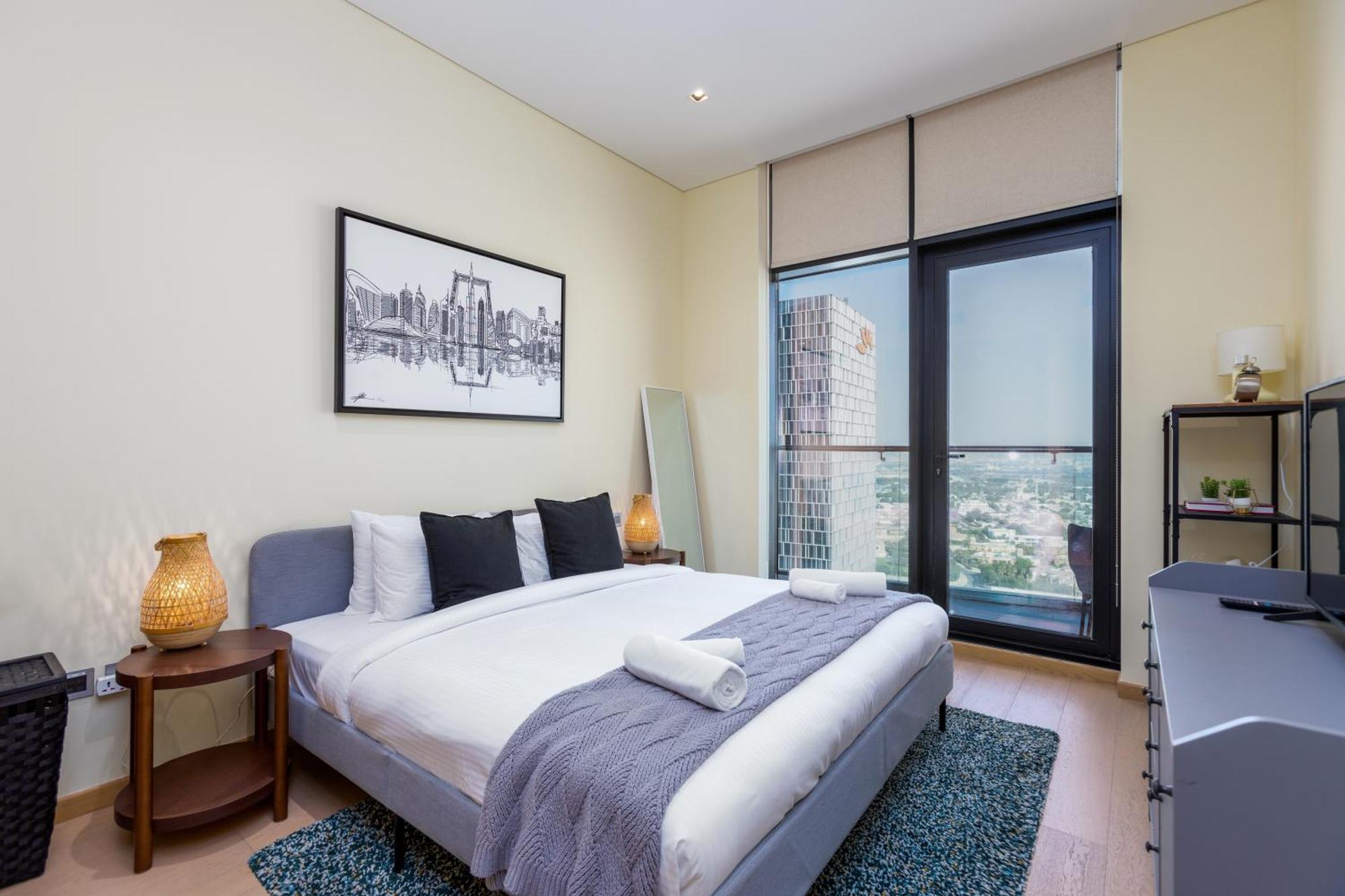 Modern 1Br Apartment, High Floor, Near Dubai Mall Eksteriør bilde