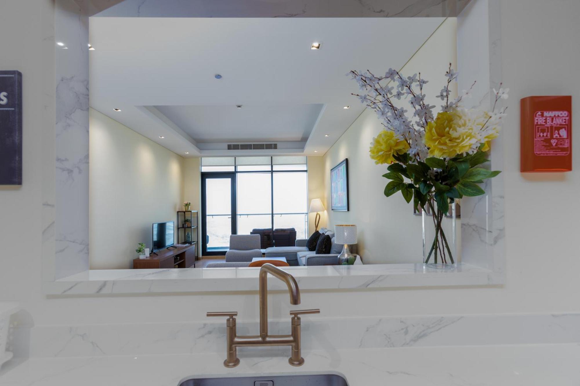 Modern 1Br Apartment, High Floor, Near Dubai Mall Eksteriør bilde